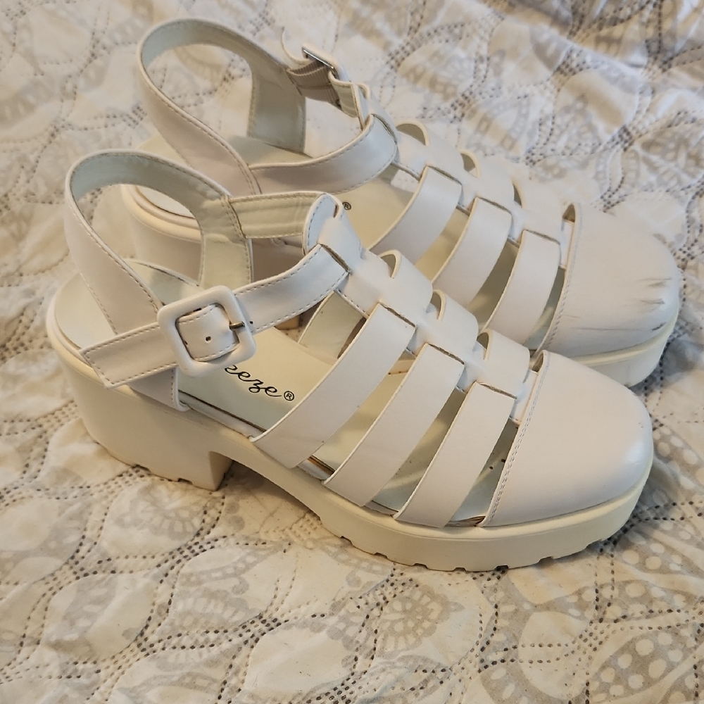 White Platform Sandals for Women